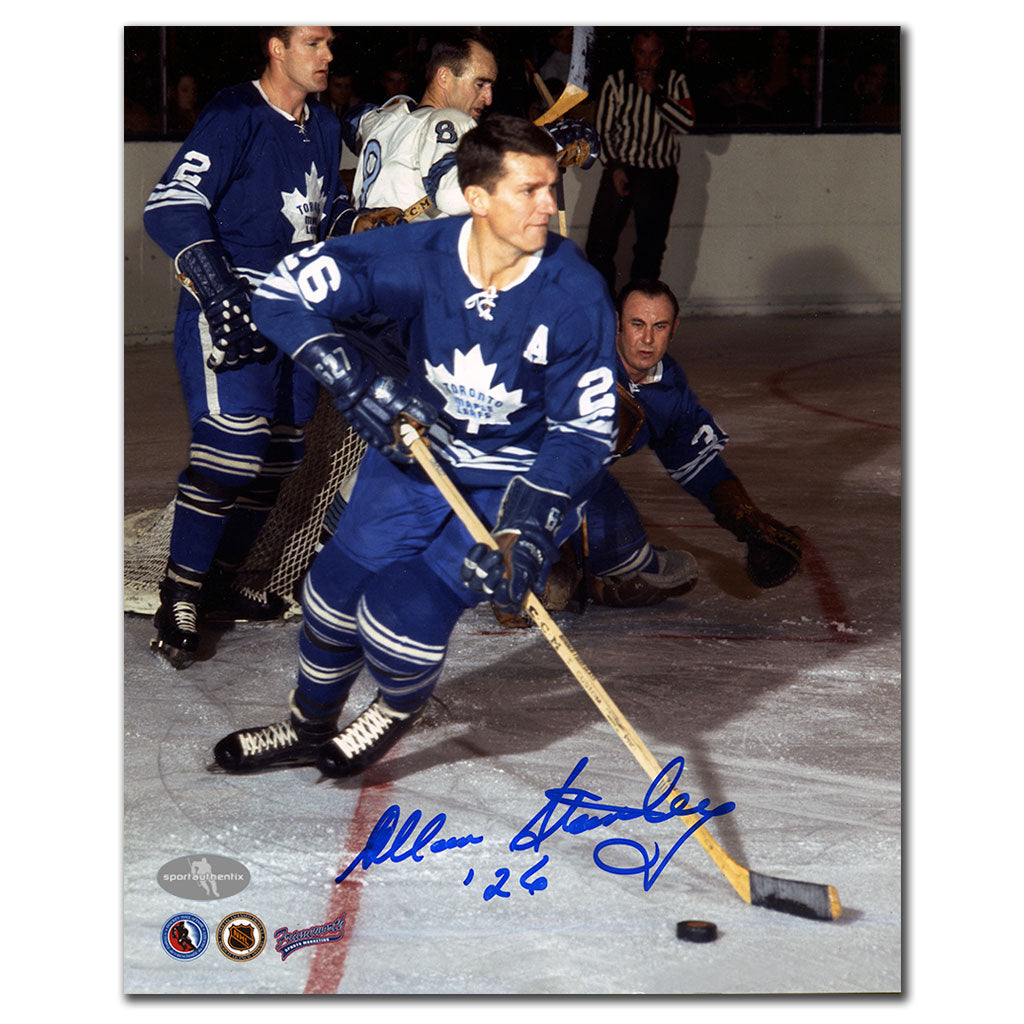 Allan Stanley Maple Leafs de Toronto photo autographiée 8 x 10