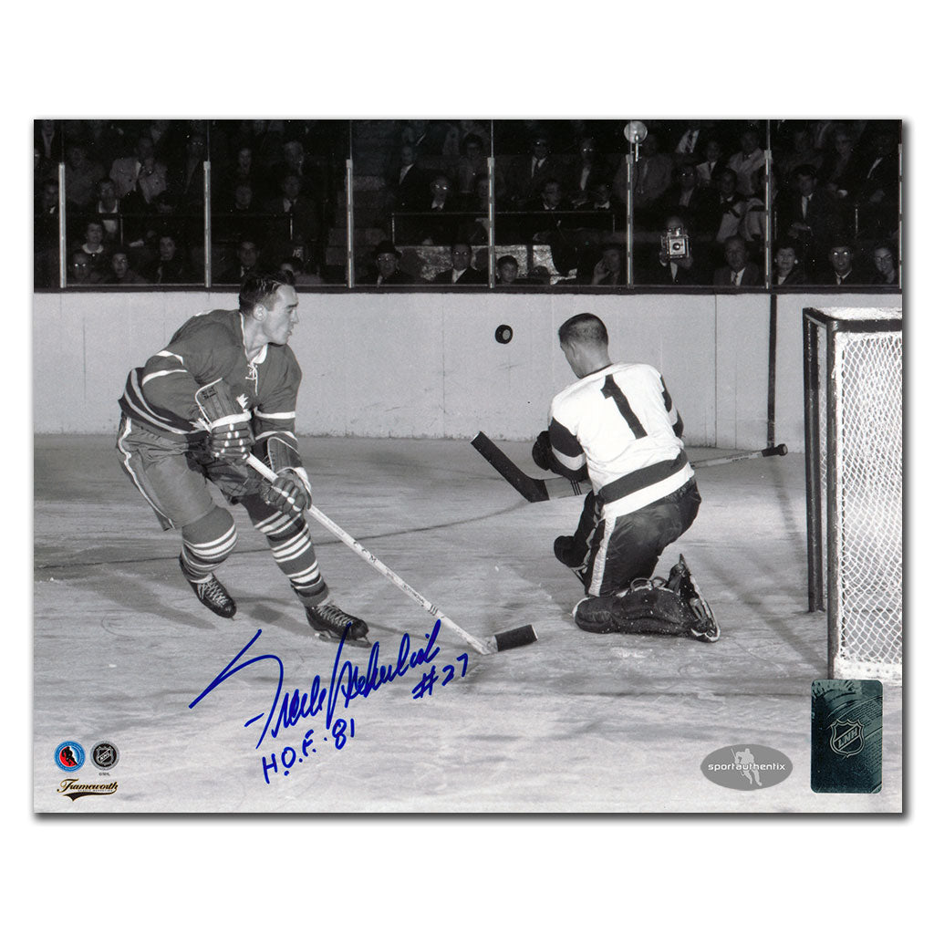 Frank Mahovlich Maple Leafs de Toronto photo autographiée 8 x 10