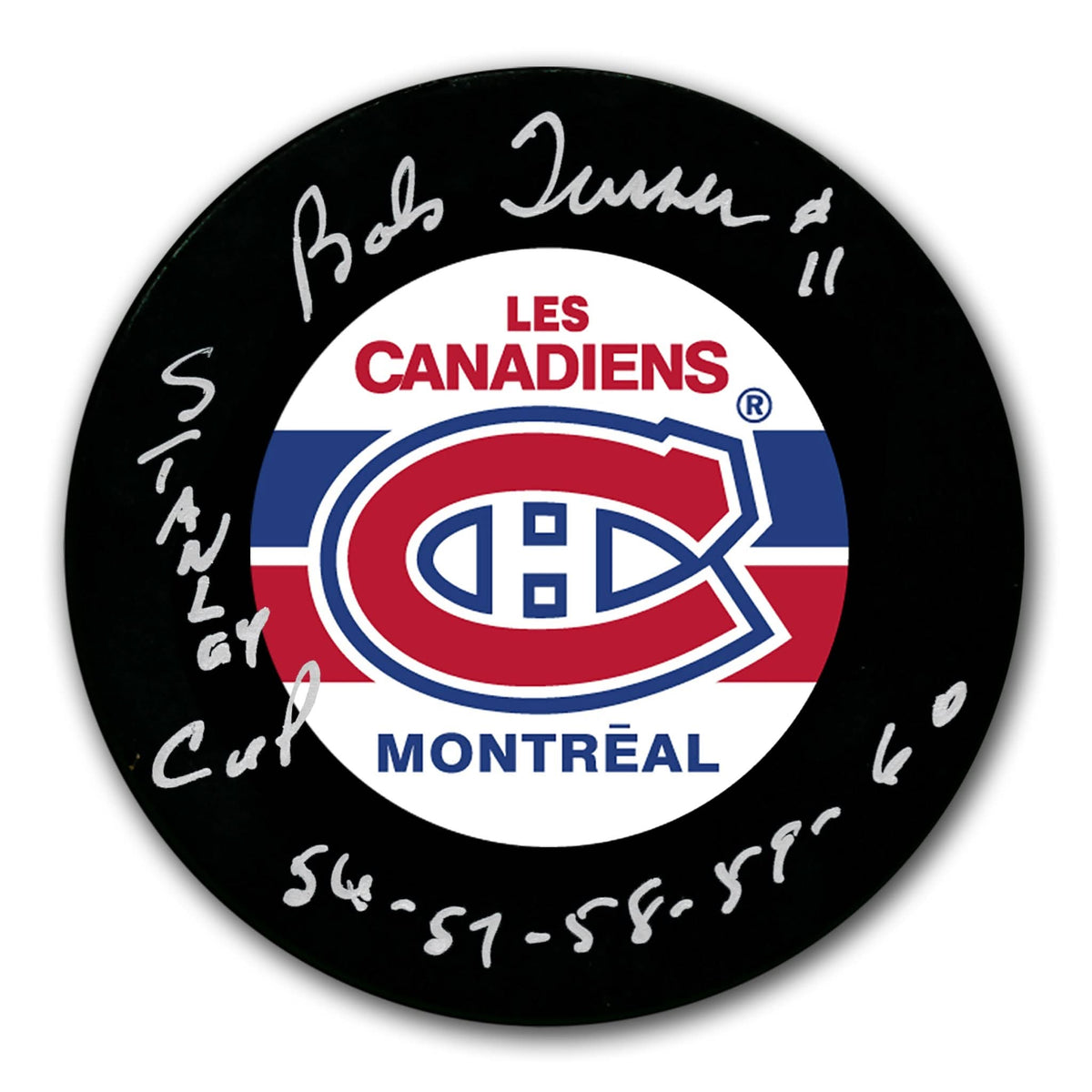 Authentic Bob Turner Montreal Canadiens SC Years Autographed Puck - SportAuthentix
