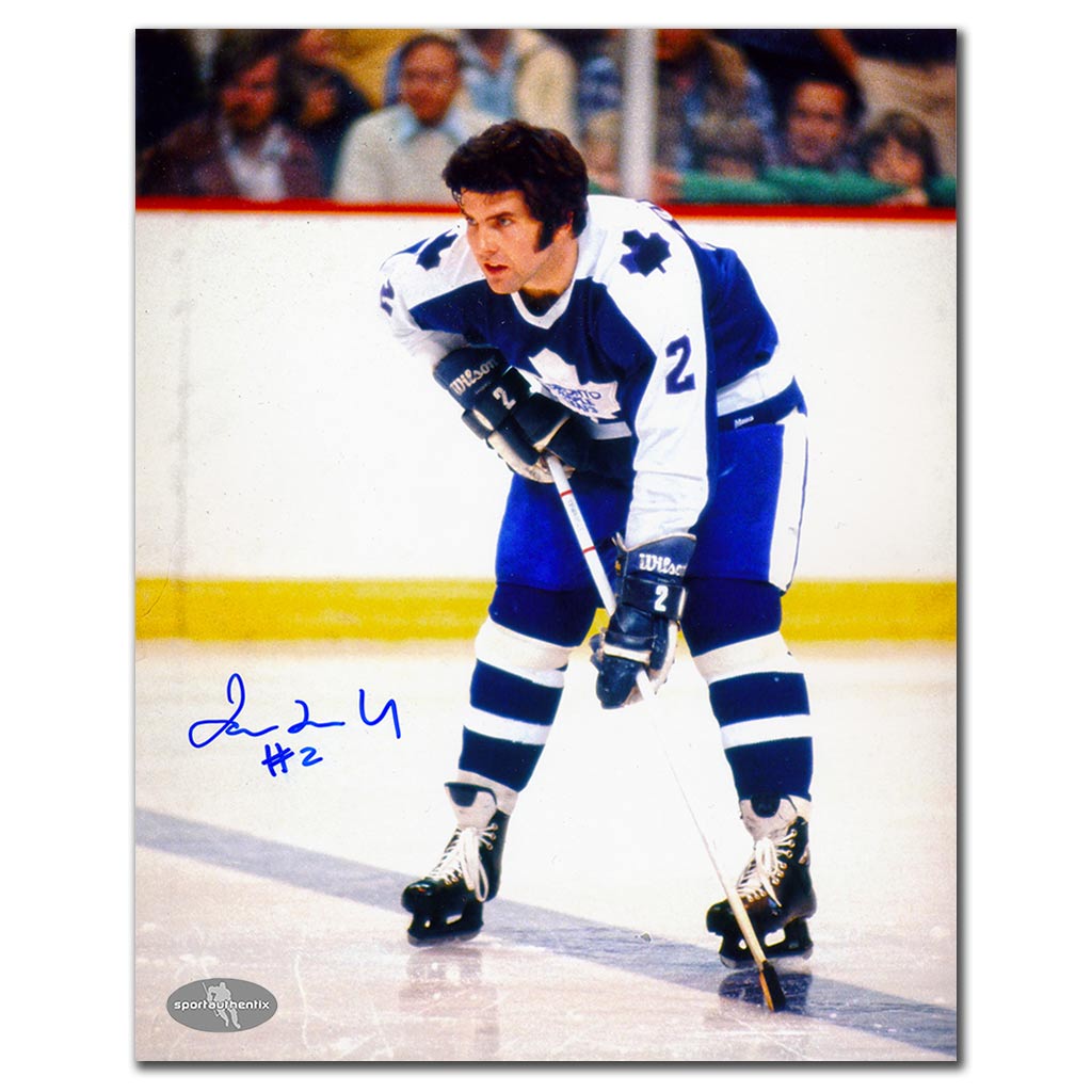 Ian Turnbull autographed Toronto Maple Leafs 8x10 blue jersey game action photo
