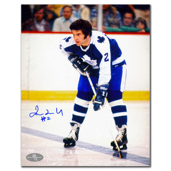 Ian Turnbull autographed Toronto Maple Leafs 8x10 blue jersey game action photo