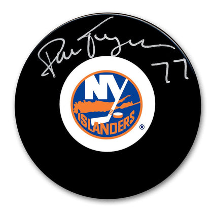 Autographed New York Islanders puck signed by Pierre Turgeon (#77), includes Certificate of Authenticity (COA).