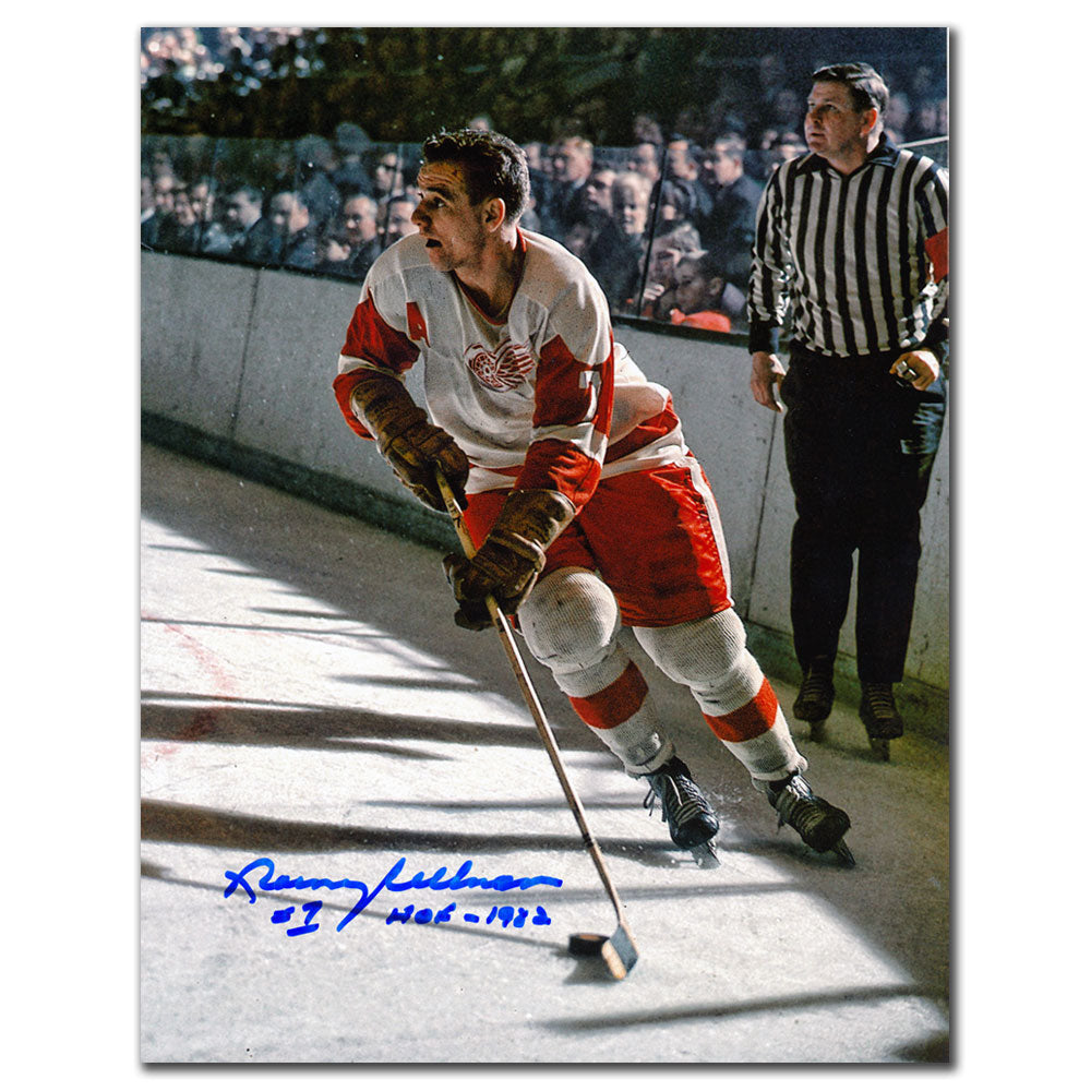 Norm Ullman Detroit Red Wings HOF RUSH Autographié 8x10