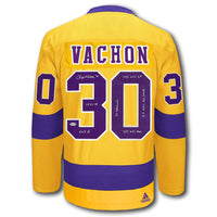 Rogie Vachon Los Angeles Kings STATS Adidas Pro Autographed Jersey