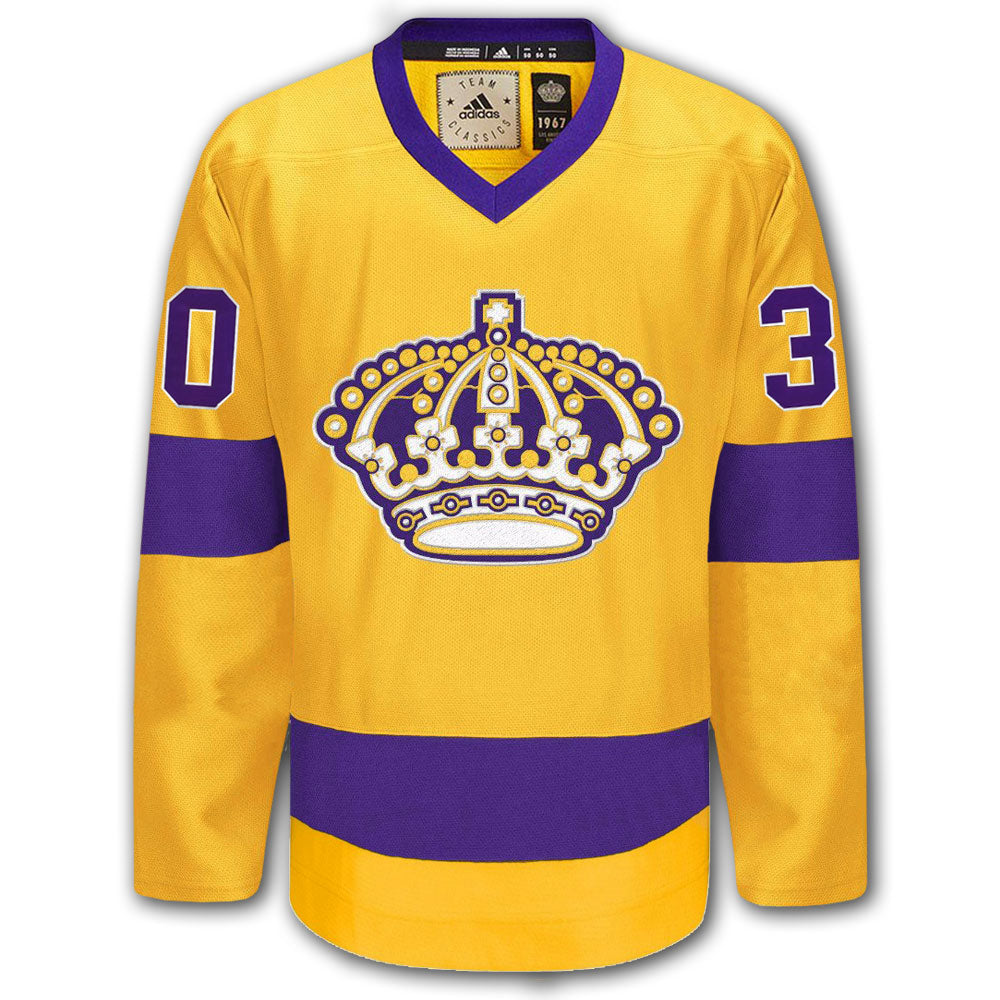 Rogie Vachon Los Angeles Kings STATS Adidas Pro Autographed Jersey