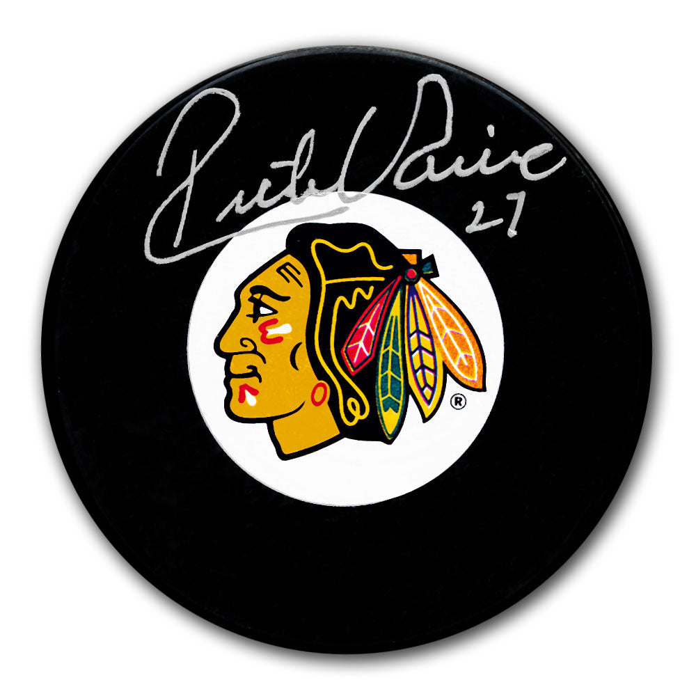 Rick Vaive Chicago Blackhawks Autographed Puck