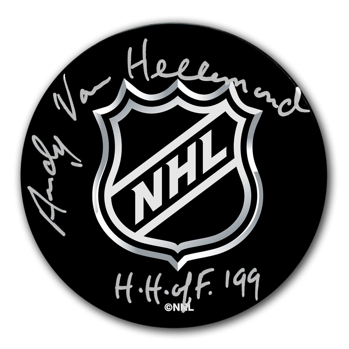 Andy Van Hellemond NHL Referee HOF Autographed Puck - Sport Authentix Inc