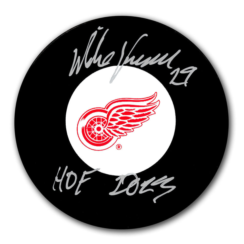 Mike Vernon Detroit Red Wings HOF Autographed Puck