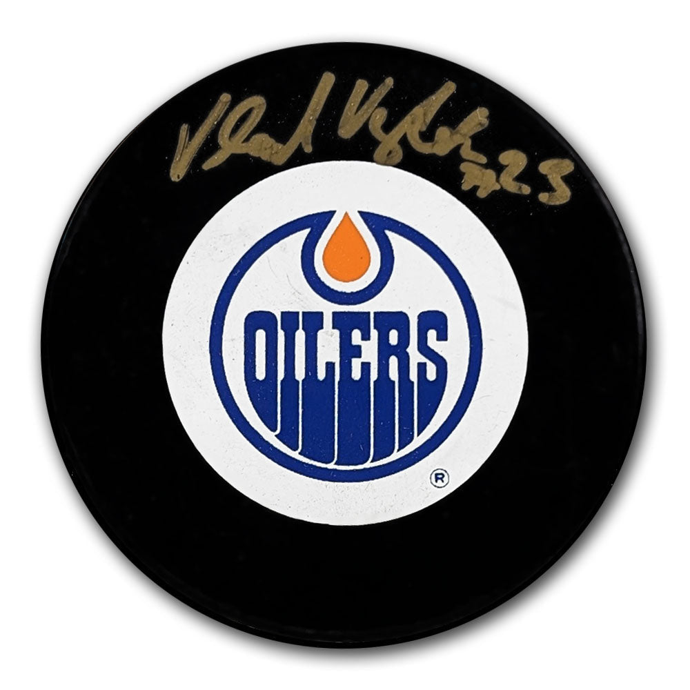 Vladimir Vujtek Edmonton Oilers Autographed Puck