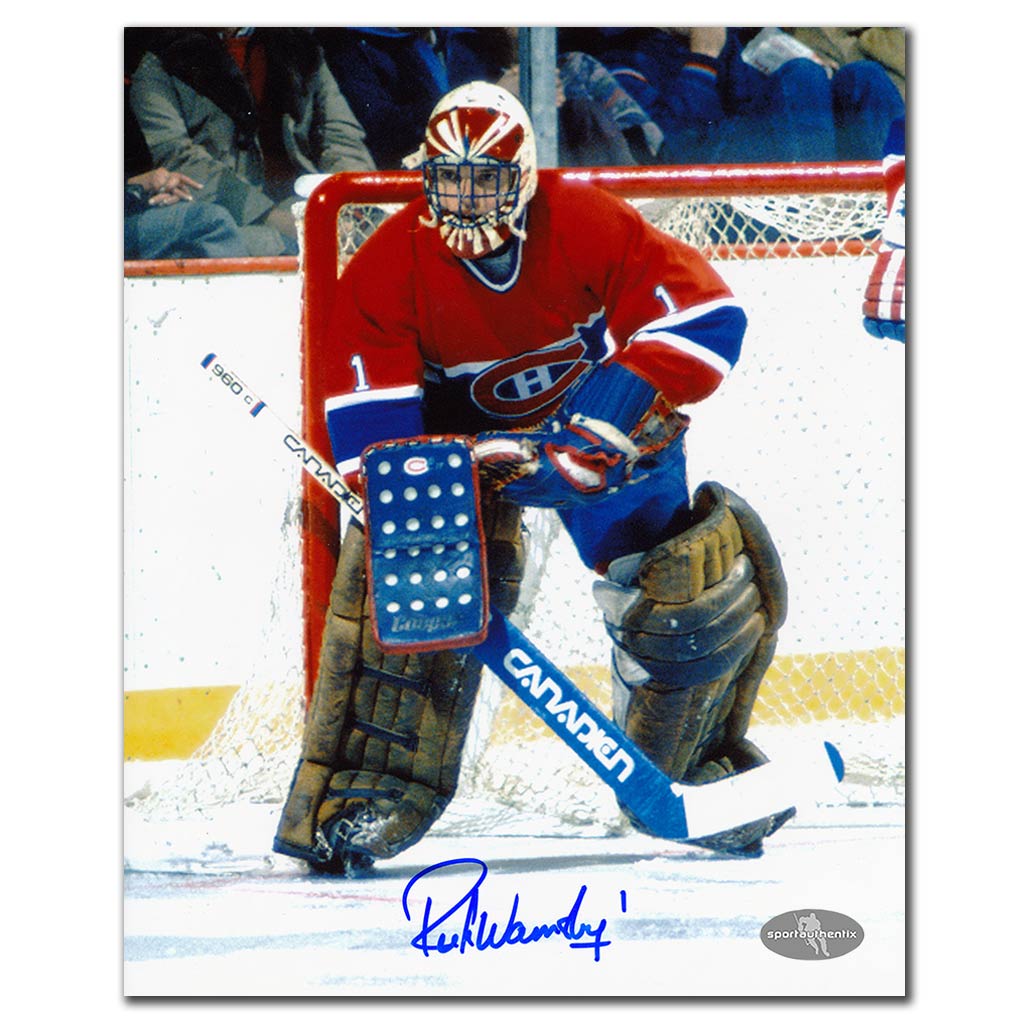 Rick Wamsley autographed Montreal Canadiens 8x10 photo red jersey game action