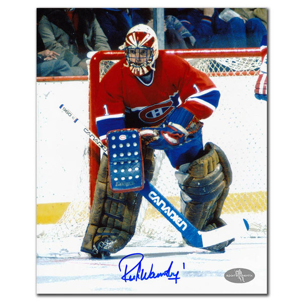 Rick Wamsley autographed Montreal Canadiens 8x10 photo red jersey game action