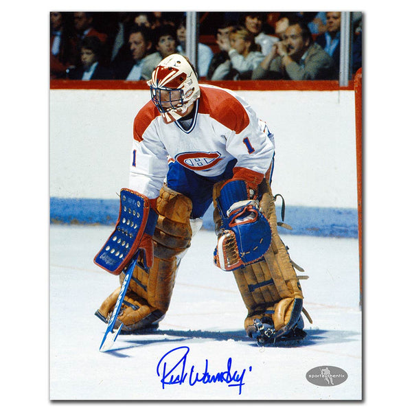 Rick Wamsley autographed Montreal Canadiens 8x10 photo white jersey game action