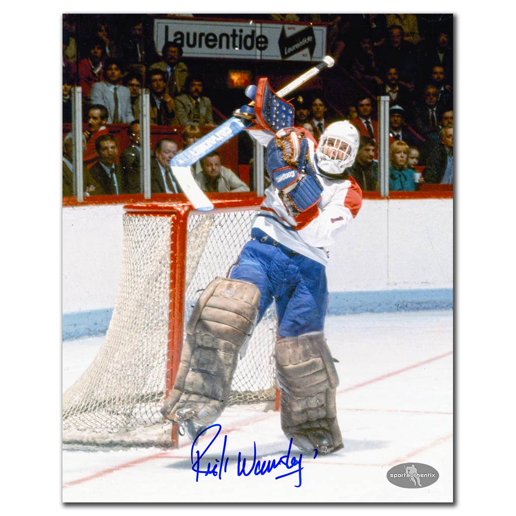 Rick Wamsley autographed Montreal Canadiens 8x10 photo jumping save