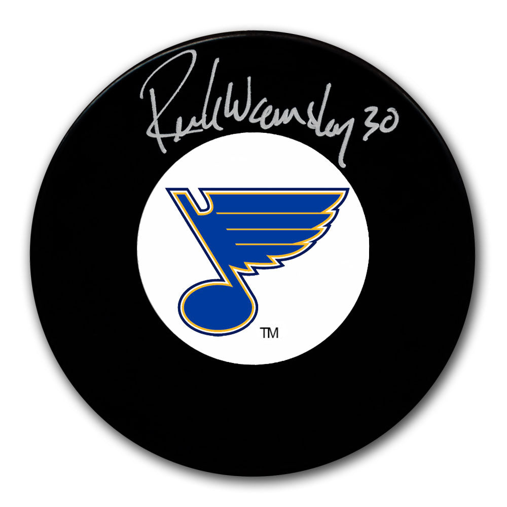 Rick Wamsley autographed St. Louis Blues hockey puck