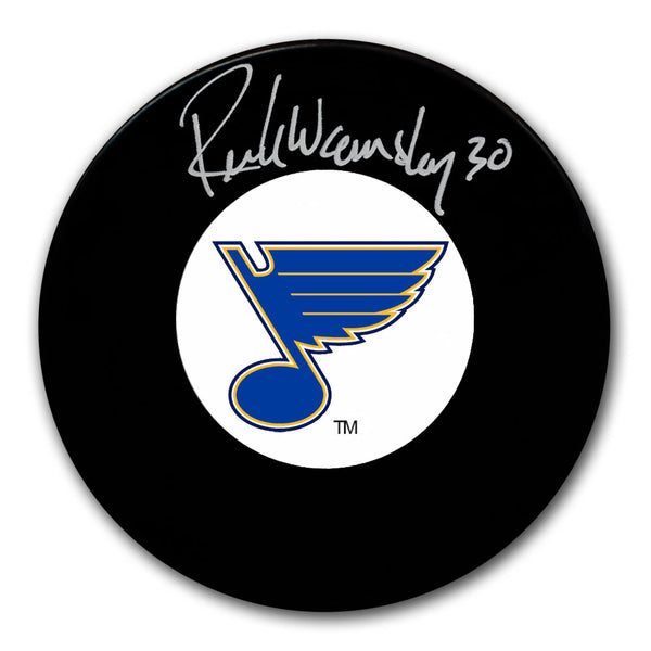 Rick Wamsley autographed St. Louis Blues hockey puck