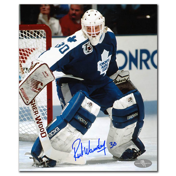 Rick Wamsley autographed Toronto Maple Leafs 8x10 photo blue jersey game action