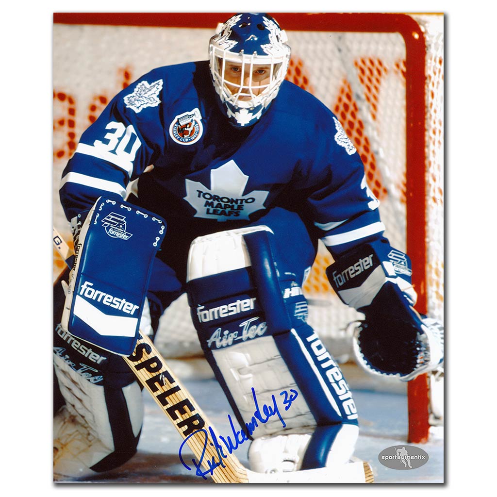 Rick Wamsley autographed Toronto Maple Leafs 8x10 photo blue jersey close-up