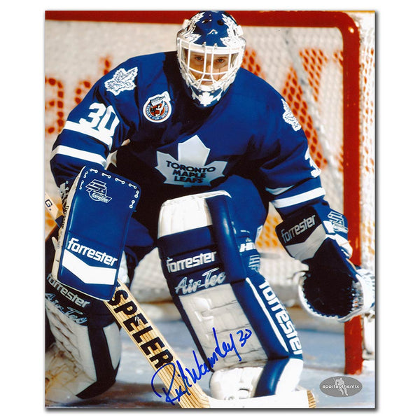 Rick Wamsley autographed Toronto Maple Leafs 8x10 photo blue jersey close-up