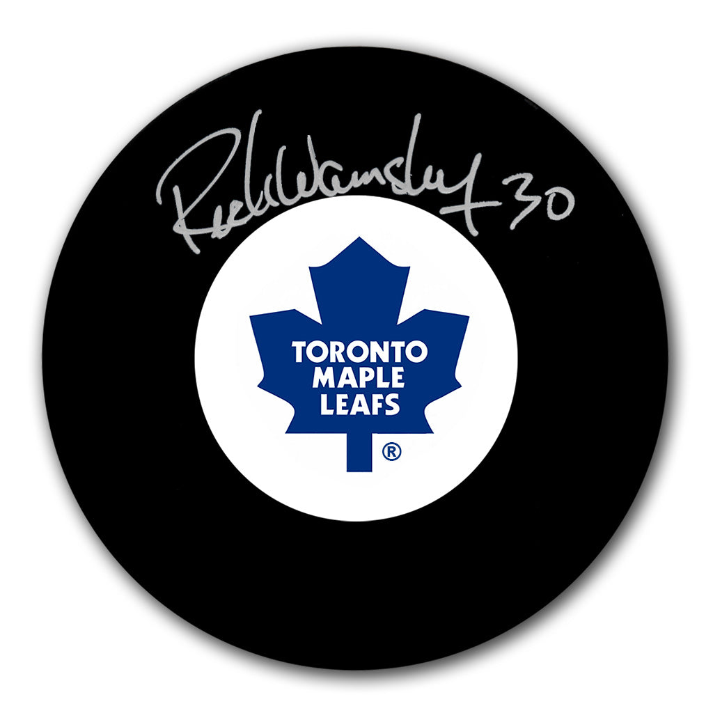 Rick Wamsley autographed Toronto Maple Leafs hockey puck