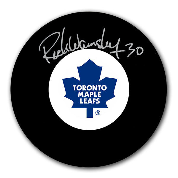 Rick Wamsley autographed Toronto Maple Leafs hockey puck