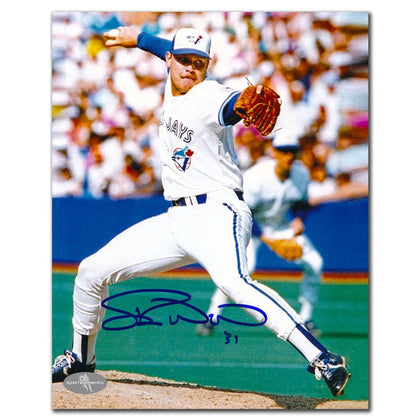 Duane Ward Toronto Blue Jays THE CLOSER signed 8x10 photo, clear blue autograph, perfect for memorabilia collections.
