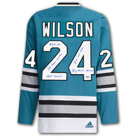Maillot autographié par Doug Wilson des Sharks de San Jose STATS Adidas