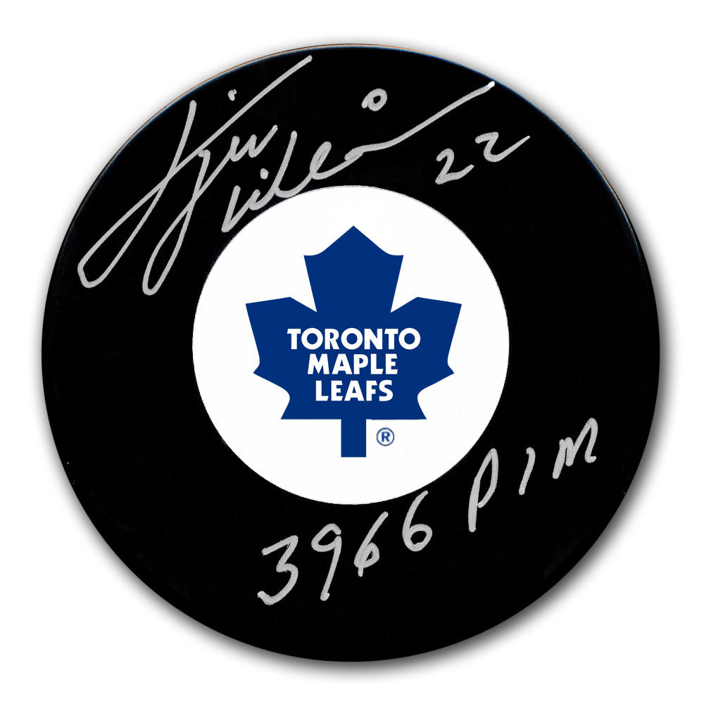 Tiger Williams Toronto Maple Leafs 3966 PIMS Autographed Puck
