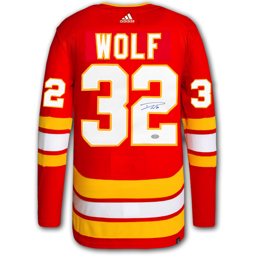 Dustin Wolf Calgary Flames Adidas Pro Autographed Jersey