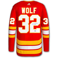 Dustin Wolf Calgary Flames Adidas Pro Autographed Jersey