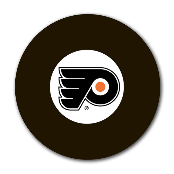 Philadelphia Flyers logo hockey puck for an upcoming Ken Wregget autograph signing