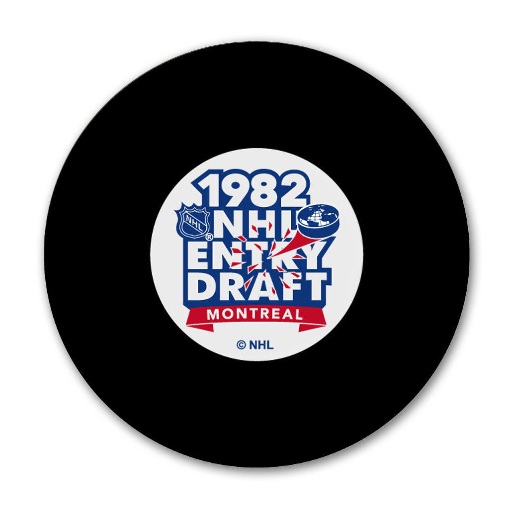 1982 NHL Entry Draft Montreal hockey puck for an upcoming Ken Wregget autograph signing