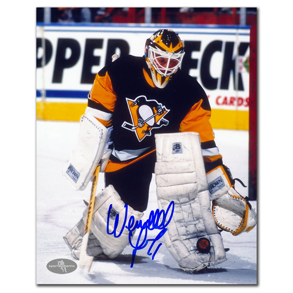 Wendell Young Pittsburgh Penguins BIG SAVE Autographié 8x10