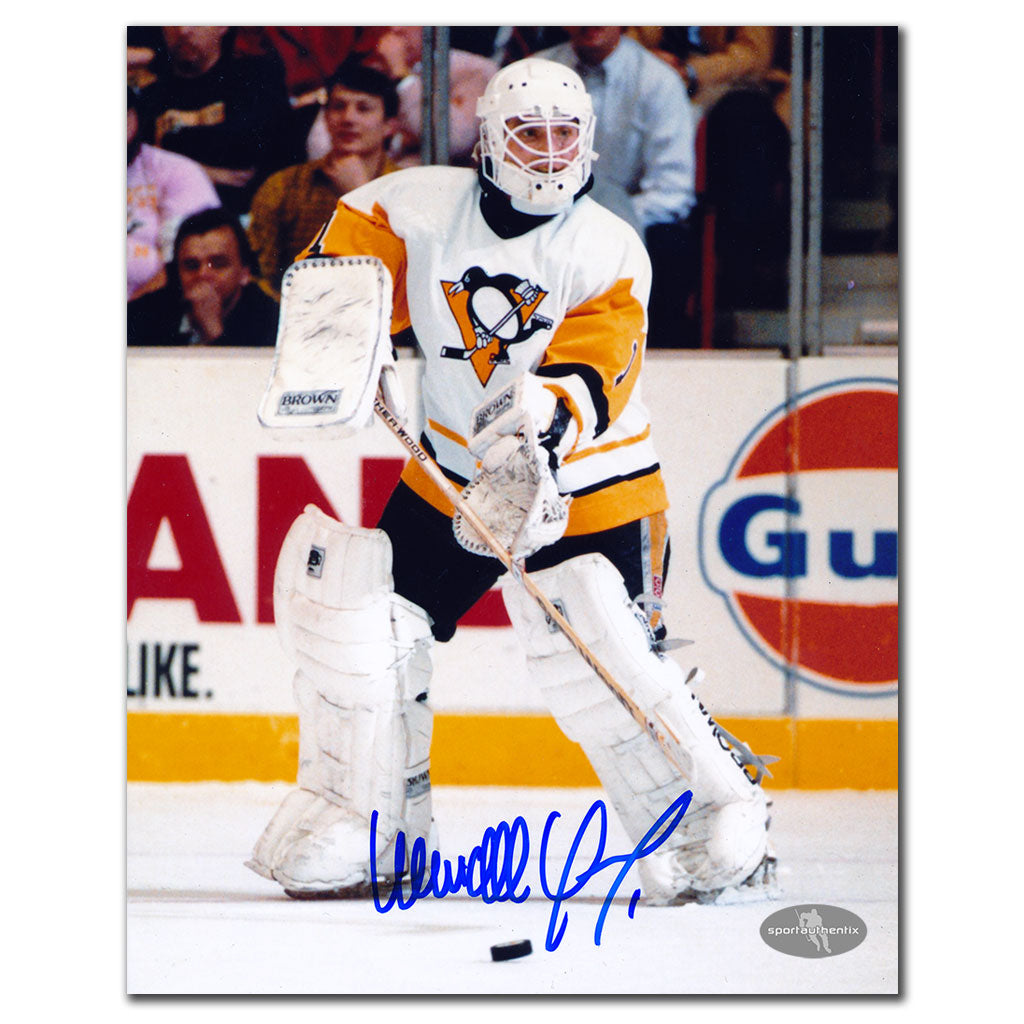 Wendell Young Pittsburgh Penguins ACTION Autographed 8x10