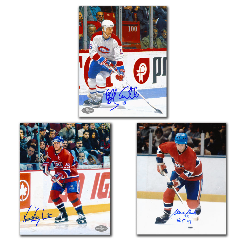 Bobby Smith Vincent Damphousse and Steve Shutt autographed Montreal Canadiens 8x10 photo bundle