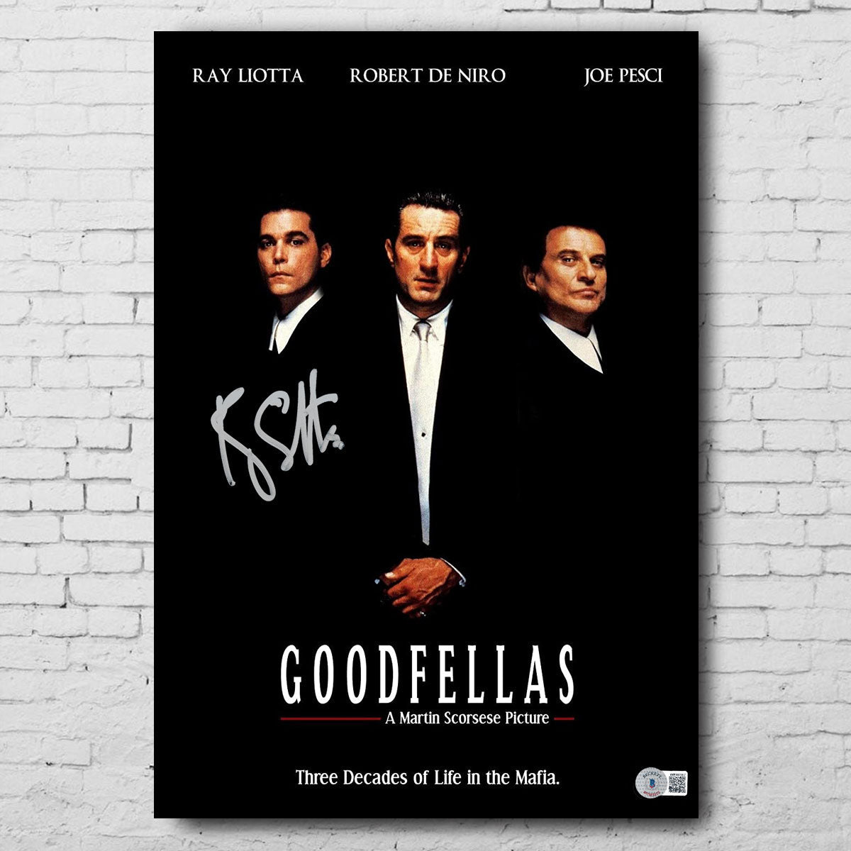 Ray Liotta GOODFELLAS Affiche de film signée 11x17 Beckett COA