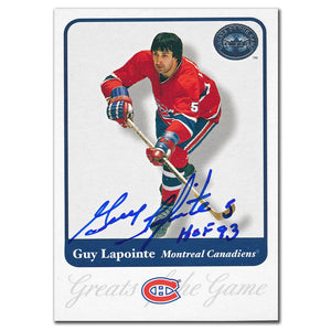2001-02 Fleer Greats of the Game Guy Lapointe Autographed Card #20