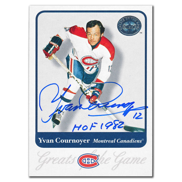 2001-02 Fleer Greats of the Game Yvan Cournoyer Autographed Card #25