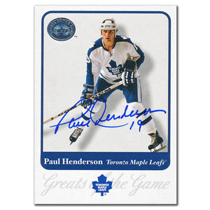 2001-02 Fleer Greats of the Game Paul Henderson Autographed Card #42