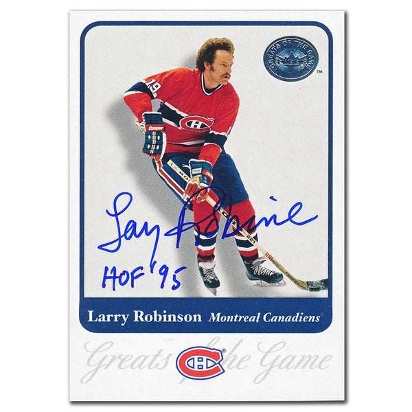 2001-02 Fleer Greats of the Game Larry Robinson Autographed Card #44