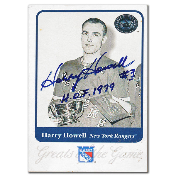 2001-02 Fleer Greats of the Game Harry Howell Autographed Card #58