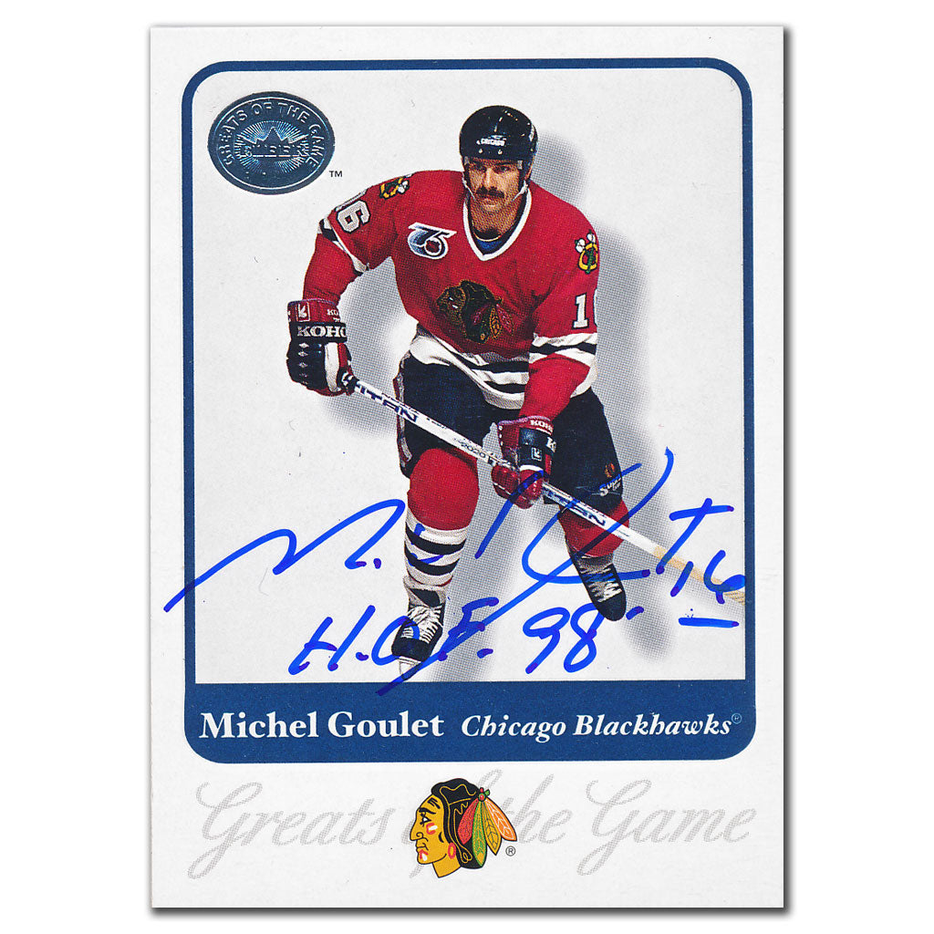 2001-02 Fleer Greats of the Game Michel Goulet Carte autographiée #59