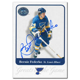 2001-02 Fleer Greats of the Game Bernie Federko Autographed Card #63