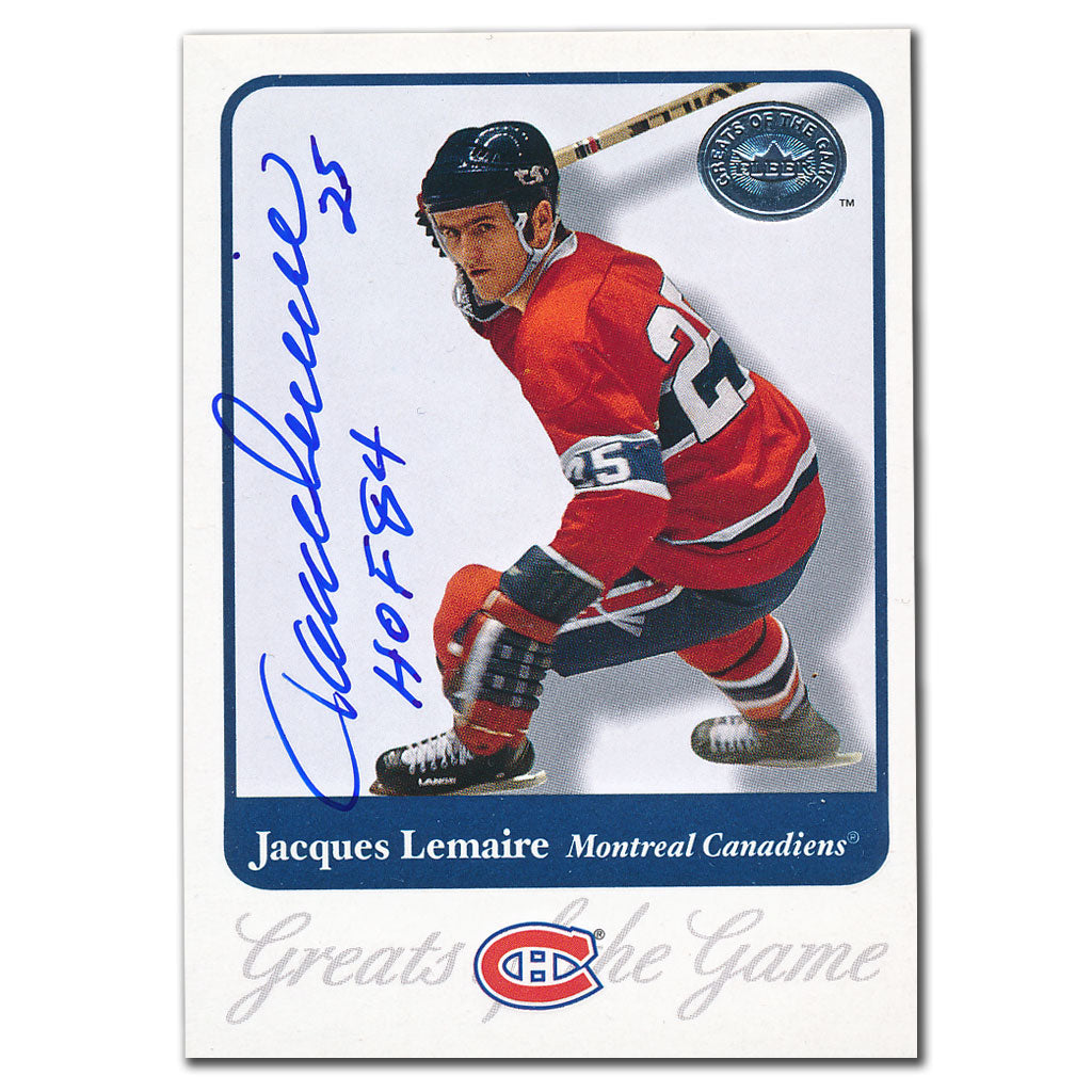 2001-02 Fleer Greats of the Game Jacques Lemaire Carte autographiée #66