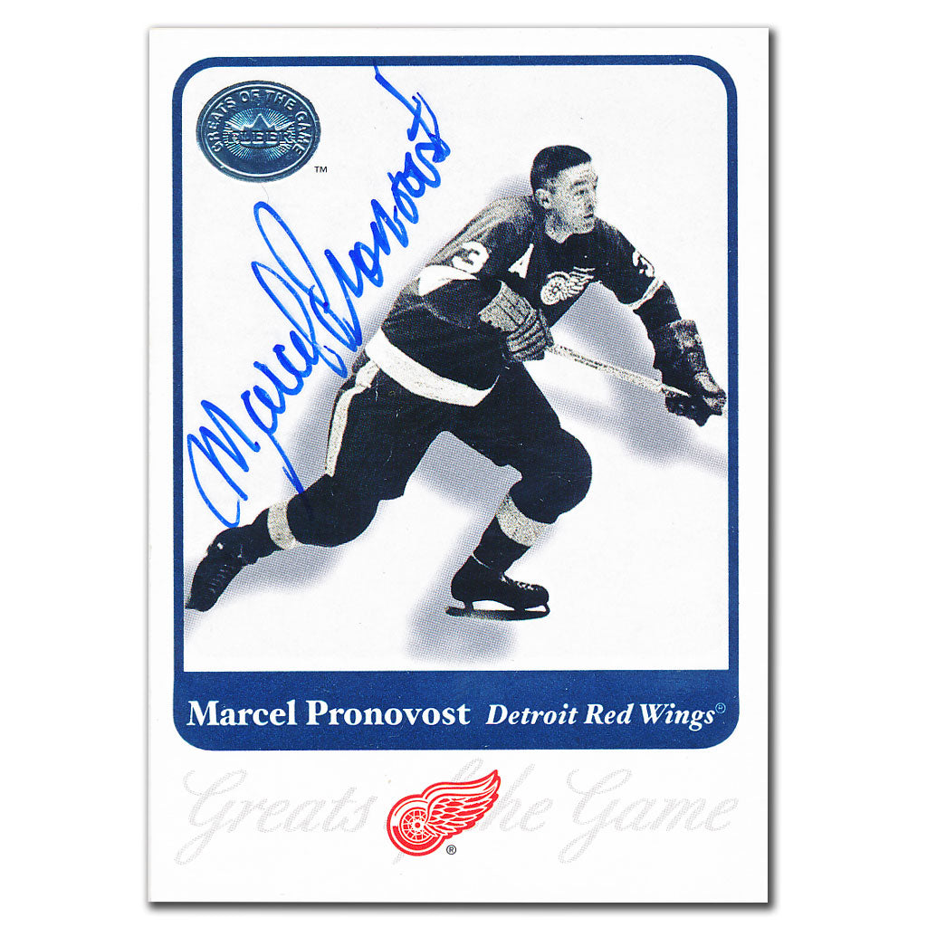 2001-02 Fleer Greats of the Game Carte autographiée Marcel Pronovost #84