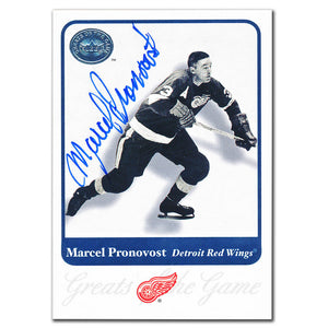 2001-02 Fleer Greats of the Game Marcel Pronovost Autographed Card #84