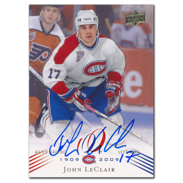 2008-09 Upper Deck Montreal Canadiens Centennial John LeClair Autographed Card #121