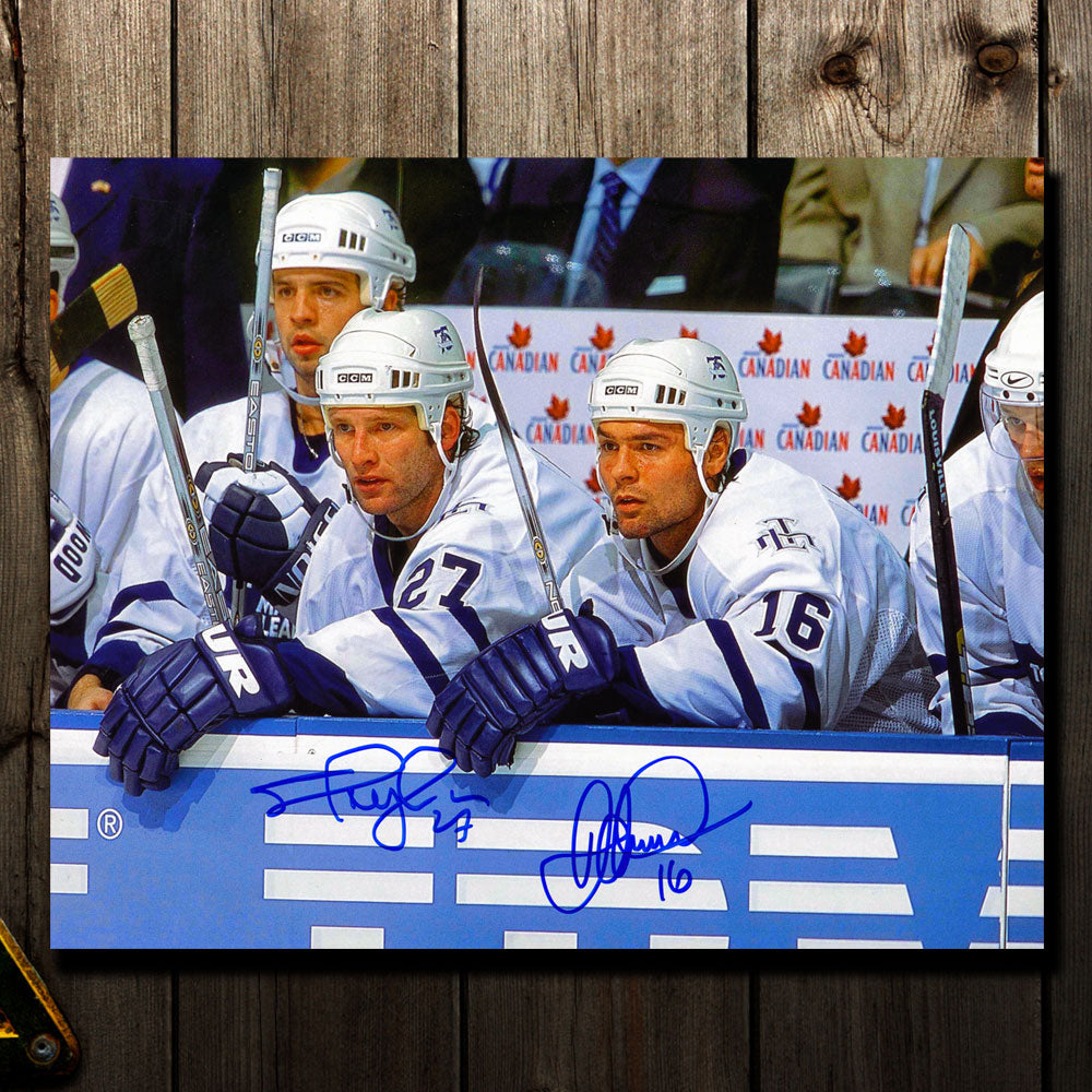 Shayne Corson et Darcy Tucker Maple Leafs de Toronto double autographié 8x10
